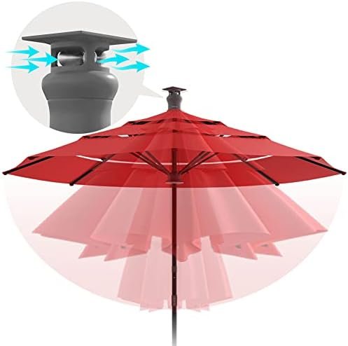 Above Height Automatic Sunbrella Umbrella with Remote Button Controls, Wind Sensor, Solar Panel, and Multi Tiered Vents – Patio Outdoor Umbrellas for Garden, Backyard, and Pool Above Height Automatic Sunbrella Umbrella with Remote Button Controls, Wind Sensor, Solar Panel, and Multi Tiered Vents – Patio Outdoor Umbrellas for Garden, Backyard, and Pool