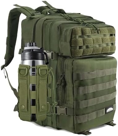 CtopxCone 45L Military Tactical Backpack Large Army 3 Day Molle Assault Pack Bug Out Bag Rucksack Daypack for Men Women Outdoor Hiking Army Camping, Army Green CtopxCone 45L Military Tactical Backpack Large Army 3 Day Molle Assault Pack Bug Out Bag Rucksack Daypack for Men Women Outdoor Hiking Army Camping, Army Green