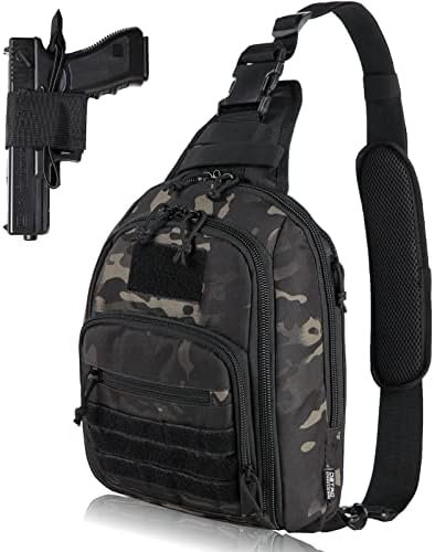 DBTAC Tactical Sling Bag Compact Chest Pack Small, Full Size Concealed Carry Shoulder Bag for Range, Travel, Outdoor Sports DBTAC Tactical Sling Bag Compact Chest Pack Small, Full Size Concealed Carry Shoulder Bag for Range, Travel, Outdoor Sports