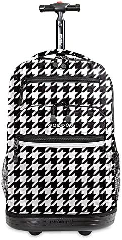 J World New York Sundance Rolling Backpack Girl Boy Roller Bookbag, Houndstooth, 20 Inch J World New York Sundance Rolling Backpack Girl Boy Roller Bookbag, Houndstooth, 20 Inch