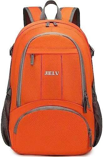 JIELV Lightweight Packable Backpack 30L Small Foldable Hiking Backpack Waterproof Daypack Travel for Women Men Valentines Day Gifts(Orange-1) JIELV Lightweight Packable Backpack 30L Small Foldable Hiking Backpack Waterproof Daypack Travel for Women Men Valentines Day Gifts(Orange-1)