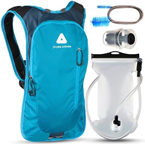 JTRYBE Hydration Pack for Running, Biking with Hydration Bladder 2L. Awesome Water Backpack for Hiking. Bonus Bite Valve and Brush. Great Running Hydration Backpack for Women Men. Kids Water Backpack JTRYBE Hydration Pack for Running, Biking with Hydration Bladder 2L. Awesome Water Backpack for Hiking. Bonus Bite Valve and Brush. Great Running Hydration Backpack for Women Men. Kids Water Backpack
