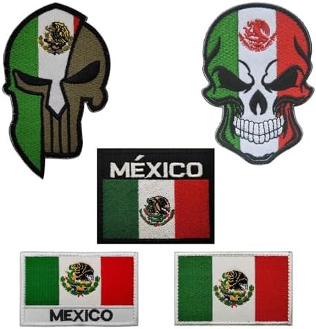 KANGDAWEI 5PCS Mexican Flag Patch, Mexico Patches for Vest, Molle Military Patches for Army Tactical Backpack & Jackets with Loops and Hook (5PCS) KANGDAWEI 5PCS Mexican Flag Patch, Mexico Patches for Vest, Molle Military Patches for Army Tactical Backpack & Jackets with Loops and Hook (5PCS)