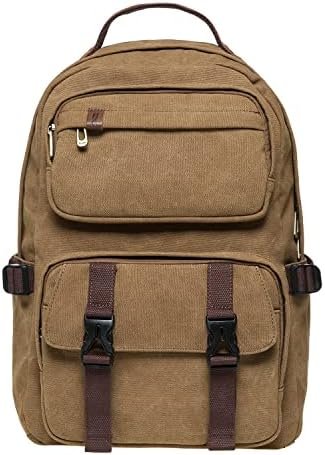 KAUKKO Vintage Casual polyster and Leather Rucksack Backpack(20-2-KHAKI) KAUKKO Vintage Casual polyster and Leather Rucksack Backpack(20-2-KHAKI)