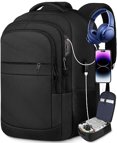 Lapsouno Extra Large Backpack, Travel Laptop Backpack, Durable 17 Inch Laptop Backpack for Men Women Carry on Backpack College Business Work Bag TSA Friendly with USB Port, Gifts for Men Women, Black Lapsouno Extra Large Backpack, Travel Laptop Backpack, Durable 17 Inch Laptop Backpack for Men Women Carry on Backpack College Business Work Bag TSA Friendly with USB Port, Gifts for Men Women, Black