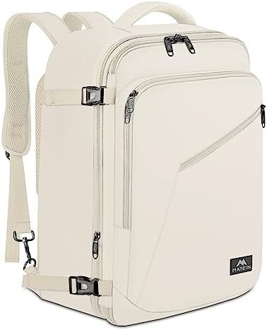 MATEIN Large Travel Backpack Women, Lightweight Carry on Backpack & Hidden Shoulder Straps, Waterproof Anti-Theft Backpacks for Flight, Expandable Hiking Weekend Backpacks, Travelling Gifts, Beige MATEIN Large Travel Backpack Women, Lightweight Carry on Backpack & Hidden Shoulder Straps, Waterproof Anti-Theft Backpacks for Flight, Expandable Hiking Weekend Backpacks, Travelling Gifts, Beige