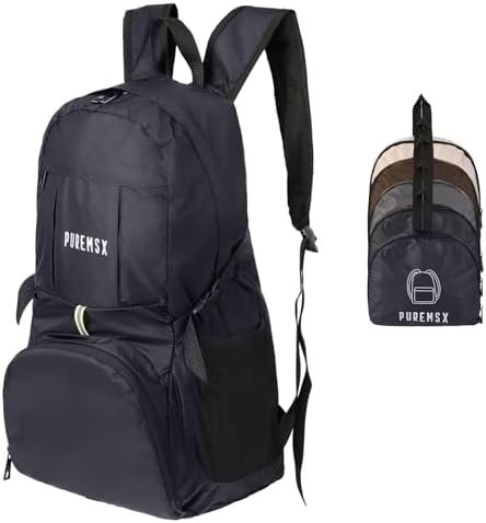 PUREMSX Packable Hiking Backpack, Unisex Lightweight Water Resistant Foldable Daypack for Travel Camping Outdoor, Navy PUREMSX Packable Hiking Backpack, Unisex Lightweight Water Resistant Foldable Daypack for Travel Camping Outdoor, Navy