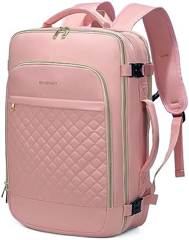Roysmart Travel Backpack for Women, Carry on Suitcase Bag Personal Item Bag for Airlines, Outdoor Waterproof Hiking Backpack, Sports Rucksack Dasual Daypack-Pink Roysmart Travel Backpack for Women, Carry on Suitcase Bag Personal Item Bag for Airlines, Outdoor Waterproof Hiking Backpack, Sports Rucksack Dasual Daypack-Pink