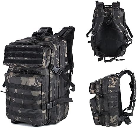 SARHLIO Military Tactical Backpack Black Camo Large Molle Military Tactical Bag 3 Day Assault Pack Army Rucksack for Travelling Hiking Trekking Camping SARHLIO Military Tactical Backpack Black Camo Large Molle Military Tactical Bag 3 Day Assault Pack Army Rucksack for Travelling Hiking Trekking Camping