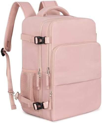 Snoffic Travel Backpack, Peraonal Item Carry on Backpack Women Airline Approved Carry-ons, Waterproof College Backpack, Business Work Hiking Casual Bag, Fits 16″ Laptop, Pink Snoffic Travel Backpack, Peraonal Item Carry on Backpack Women Airline Approved Carry-ons, Waterproof College Backpack, Business Work Hiking Casual Bag, Fits 16″ Laptop, Pink