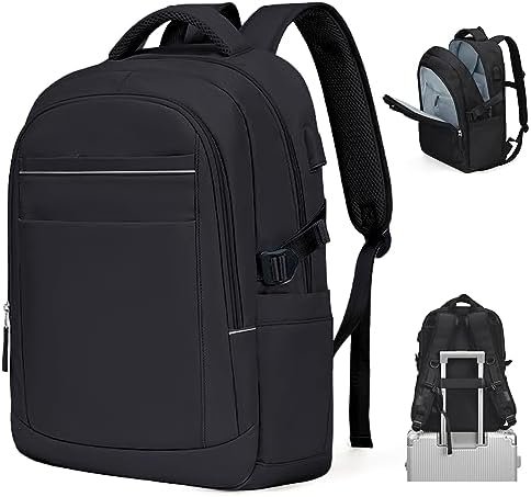 Travel Laptop Backpack for Women Men, Airline Flight Approved Carry on Backpack with Laptop Compartment,Casual Daypack College Personal item Bag with USB Port for Business, Black Travel Laptop Backpack for Women Men, Airline Flight Approved Carry on Backpack with Laptop Compartment,Casual Daypack College Personal item Bag with USB Port for Business, Black