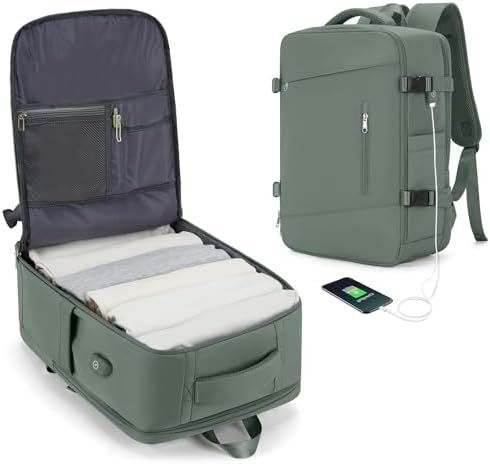 VECAVE Travel Laptop Backpack for Women Men, Flight Approved Backpack, Waterproof Sports College bag Casual Daypack for Weekender Carry on Overnight Bag with Shoe Compartment DarkGreen VECAVE Travel Laptop Backpack for Women Men, Flight Approved Backpack, Waterproof Sports College bag Casual Daypack for Weekender Carry on Overnight Bag with Shoe Compartment DarkGreen