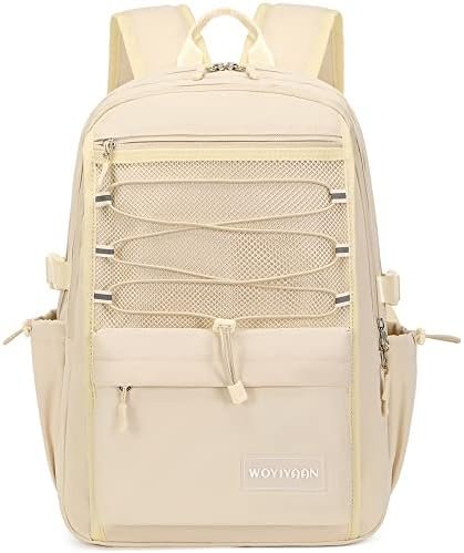 Woyiyaan Laptop Backpack for Women Girls 17 Inch Mesh School Bag, Unisex Student Bookbag Waterproof Backpack for College Work Travel,Khaki Backpack Woyiyaan Laptop Backpack for Women Girls 17 Inch Mesh School Bag, Unisex Student Bookbag Waterproof Backpack for College Work Travel,Khaki Backpack