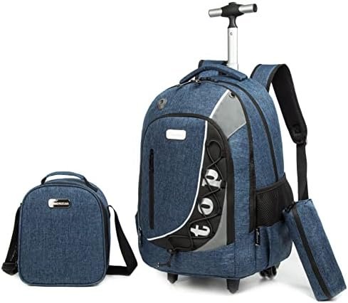 MOHCO Rolling Backpack 18inch with Lunch Bag and Pencil Case Wheeled School Bookbag for Boys and Girls MOHCO Rolling Backpack 18inch with Lunch Bag and Pencil Case Wheeled School Bookbag for Boys and Girls