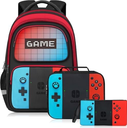TILYTADLY School Backpack For Boys – Gamer Boys Backpack For Kids Children Teens Elementary Middle School – 3pcs Boys Backpack With Lunch Box And Pencil Case,17″ Large Capacity TILYTADLY School Backpack For Boys – Gamer Boys Backpack For Kids Children Teens Elementary Middle School – 3pcs Boys Backpack With Lunch Box And Pencil Case,17″ Large Capacity