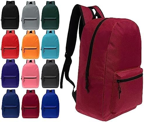 24-Pack 17″ School Backpacks for Kids – Backpacks in Bulk for Elementary, Middle, and High School Students, 12 Assorted Colors 24-Pack 17″ School Backpacks for Kids – Backpacks in Bulk for Elementary, Middle, and High School Students, 12 Assorted Colors