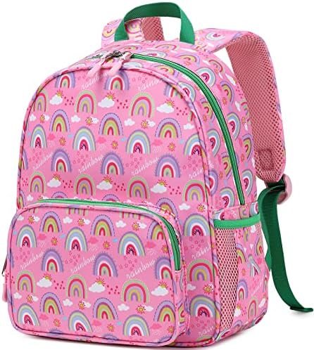 BUG Toddler Kids Backpack For Girls Boys, Cute Small Backpacks for Preschool and Kindergarten with Adjustable Padded Shoulder Straps, Pink Rainbow BUG Toddler Kids Backpack For Girls Boys, Cute Small Backpacks for Preschool and Kindergarten with Adjustable Padded Shoulder Straps, Pink Rainbow