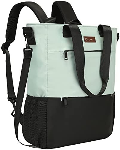CYUREAY Convertible Backpack Tote Women Laptop Daypack Water Resistant Casual Backpack for Work Computer Fits 15.6-Inch Laptop & Tablet, Green CYUREAY Convertible Backpack Tote Women Laptop Daypack Water Resistant Casual Backpack for Work Computer Fits 15.6-Inch Laptop & Tablet, Green
