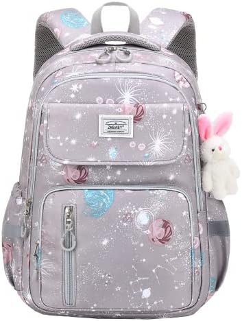 Cute Girls Backpack, Bunny School Backpack for Teen Girls, Elementary Middle Bookbag Galaxy Outdoor Aesthetic Schoolbag, Grey Cute Girls Backpack, Bunny School Backpack for Teen Girls, Elementary Middle Bookbag Galaxy Outdoor Aesthetic Schoolbag, Grey