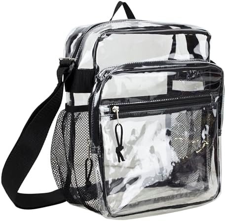 Eastsport Clear Bag Stadium Approved Events Transparent Crossbody Shoulder Messenger for Travel Beach Work Concert College Eastsport Clear Bag Stadium Approved Events Transparent Crossbody Shoulder Messenger for Travel Beach Work Concert College