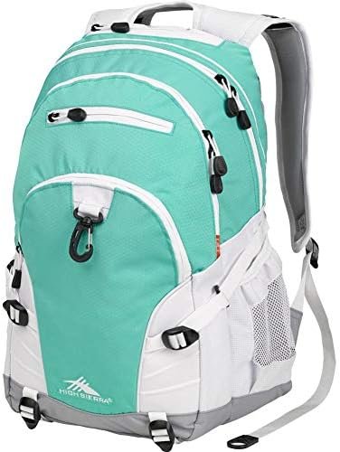 High Sierra Loop Backpack, Travel, or Work Bookbag with tablet sleeve, One Size, Aquamarine/White/Ash High Sierra Loop Backpack, Travel, or Work Bookbag with tablet sleeve, One Size, Aquamarine/White/Ash