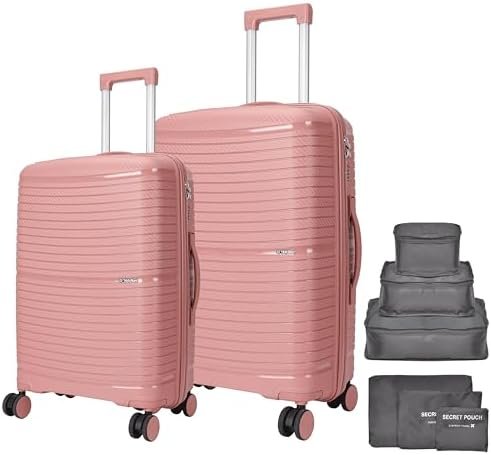 HolySun! Luggage Sets of 8 Pieces – Polypropylene Suitcases with Wheels, 1 Carry On Suitcase (20-inch) and 1 Medium Suitcase (24-inch), Polypropylene Luggage Set and 1 Luggage Organizer with 6 Pieces HolySun! Luggage Sets of 8 Pieces – Polypropylene Suitcases with Wheels, 1 Carry On Suitcase (20-inch) and 1 Medium Suitcase (24-inch), Polypropylene Luggage Set and 1 Luggage Organizer with 6 Pieces