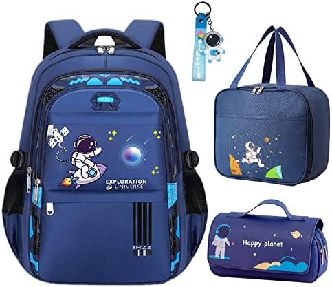 IHZZ Boy Backpack, Backpack for Boys, Cute Kid Backpack, Waterproof Lightweight Schoolbag Backpack with Lunch Bag and Pencil Case, Blue(3 PCS Set) IHZZ Boy Backpack, Backpack for Boys, Cute Kid Backpack, Waterproof Lightweight Schoolbag Backpack with Lunch Bag and Pencil Case, Blue(3 PCS Set)