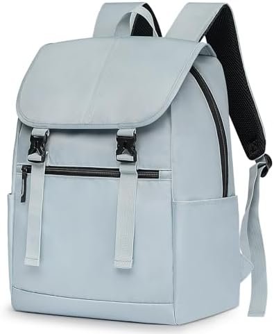 KYME 15.6 Inch Laptop Backpack for Women, Women Backpack, College Girl Backpacks, School Bookbag Cute Casual Daily Bag, Teens Girls Bags, Light Blue KYME 15.6 Inch Laptop Backpack for Women, Women Backpack, College Girl Backpacks, School Bookbag Cute Casual Daily Bag, Teens Girls Bags, Light Blue