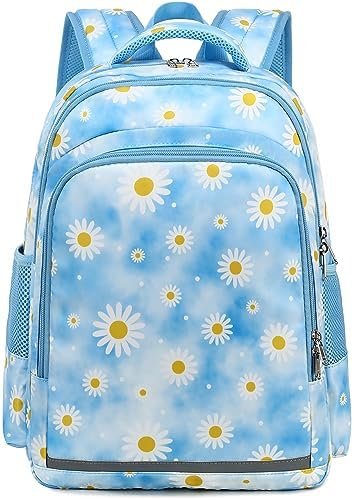 LEDAOU Kids Preschool Backpack Girls Kindergarten BookBag Elementary Waterproof Daisy School Bag 7 Pockets with Chest Strap(Daisy Blue White) LEDAOU Kids Preschool Backpack Girls Kindergarten BookBag Elementary Waterproof Daisy School Bag 7 Pockets with Chest Strap(Daisy Blue White)