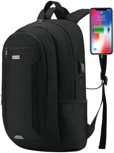 MAXTOP Laptop Backpack Business Computer Backpacks with USB Charging Port College Bookbag Fits Laptop up to 16 inch Black MAXTOP Laptop Backpack Business Computer Backpacks with USB Charging Port College Bookbag Fits Laptop up to 16 inch Black