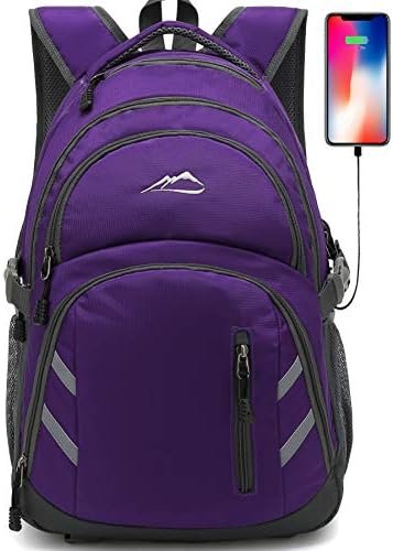 ProEtrade Backpack Bookbag for College Laptop Travel with USB Charging Port ProEtrade Backpack Bookbag for College Laptop Travel with USB Charging Port