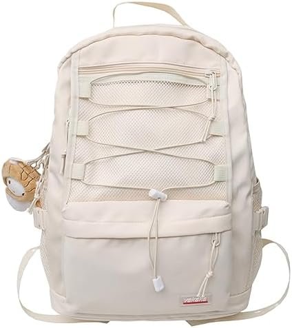 Verdancy Kawaii Backpack for Teen Girls Cute Bookbag Lovely Schoolbag Casual Bag with Laptop Compartment Aesthetic Backpack (Beige with Pendant) Verdancy Kawaii Backpack for Teen Girls Cute Bookbag Lovely Schoolbag Casual Bag with Laptop Compartment Aesthetic Backpack (Beige with Pendant)