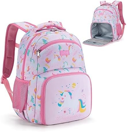 mommore 2-in-1 Kids Backpack, Insulated Lunch Compartment Unicorn Toddler Backpack Kindergarten Preschool Bookbag for Girls, Lightweight Daycare Backpack with Chest Strap, Pink mommore 2-in-1 Kids Backpack, Insulated Lunch Compartment Unicorn Toddler Backpack Kindergarten Preschool Bookbag for Girls, Lightweight Daycare Backpack with Chest Strap, Pink